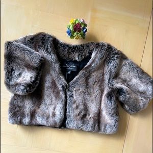 Outdoor edition tan faux fur coat S/P